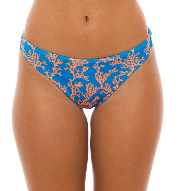 Blue Orange Sea Coral Brazilian Classic Thong Bikini Bottom