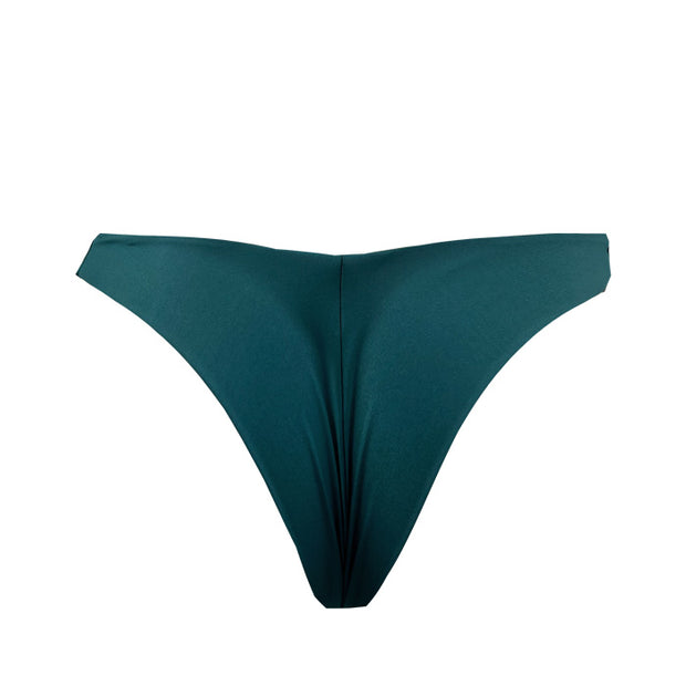 Solid Dark Green Brazilian Classic Thong Bikini Bottom