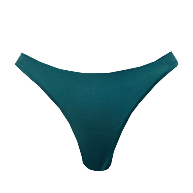 Solid Dark Green Brazilian Classic Thong Bikini Bottom