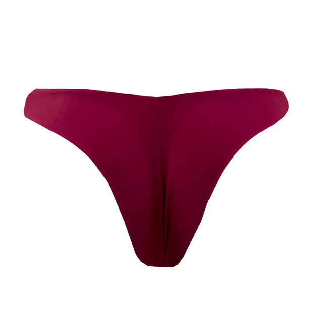 Solid Cherry Red Brazilian Classic Thong Bikini Bottom