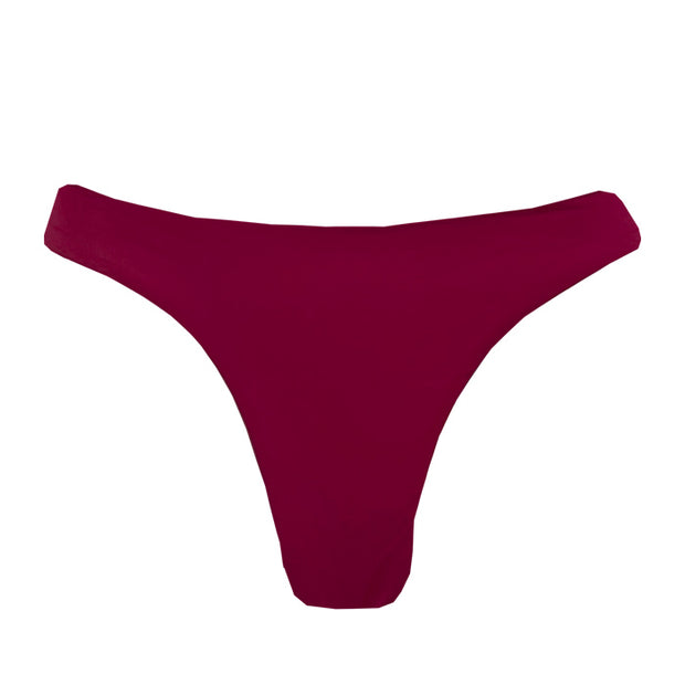 Solid Cherry Red Brazilian Classic Thong Bikini Bottom