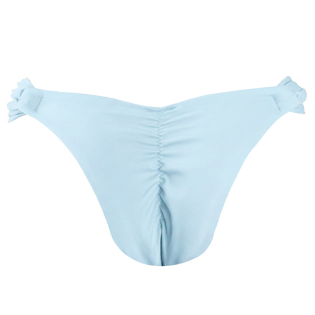 Solid Candy Blue Brazilian Classic Side Scrunch Bikini Bottom – MARETOA ...