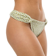 Ribbed Pistachio Green Brazilian Classic Side Scrunch Bikini Bottom
