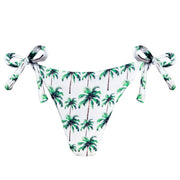 White Coconut Trees Brazilian Tie Side Scrunch Bikini Bottom