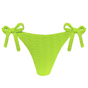 Ribbed Green Apple Brazilian Tie Side Scrunch Bikini Bottom