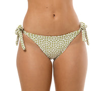Ribbed Pistachio Green Brazilian Tie Side Scrunch Bikini Bottom