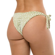 Ribbed Pistachio Green Brazilian Tie Side Scrunch Bikini Bottom