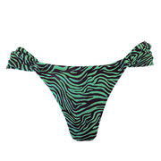 Green Zebra Brazilian Classic Side Scrunch Bikini Bottom