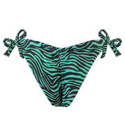 Green Zebra Brazilian Tie Side Scrunch Bikini Bottom
