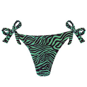 Green Zebra Brazilian Tie Side Scrunch Bikini Bottom