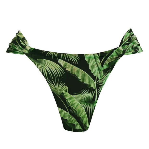 Green Foliage Brazilian Classic Side Scrunch Bikini Bottom