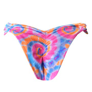 Colorful Tie Dye Spiral Brazilian Classic Side Scrunch Bikini Bottom