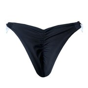 Duo Black and White Brazilian Classic Side Scrunch Bikini Bottom