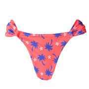 Neon Pink Coconut Trees Brazilian Classic Side Scrunch Bikini Bottom