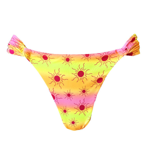Pink Tie Dye Sunrise Brazilian Classic Side Scrunch Bikini Bottom