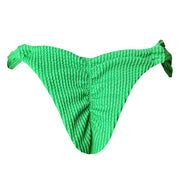Ribbed Emerald Green Brazilian Classic Side Scrunch Bikini Bottom