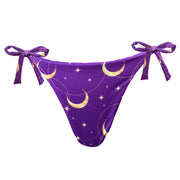 Purple Summer Moon Brazilian Tie Side Scrunch Bikini Bottom