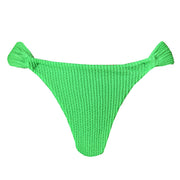 Ribbed Emerald Green Brazilian Classic Side Scrunch Bikini Bottom