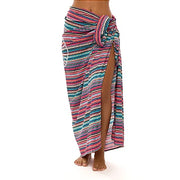 Colorful Stripes Swim Sarong Pareo Cover Up