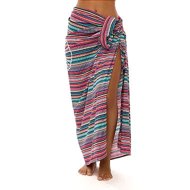 Colorful Stripes Swim Sarong Pareo Cover Up