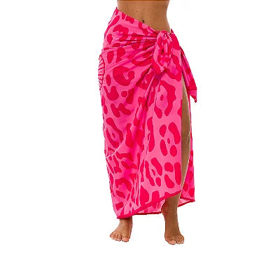 Pink Glow Jaguar Swim Sarong Pareo Cover Up