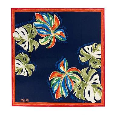 Watercolor Blue Leaves Swim Sarong Pareo Cover Up