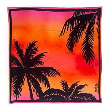 Red Tie Dye Coconut Trees Swim Sarong Pareo Cover Up