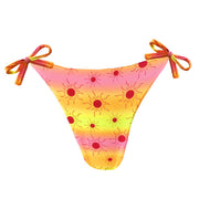Pink Tie Dye Sunrise Brazilian Tie Side Scrunch Bikini Bottom