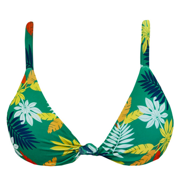 Colorful Leaves Brazilian Fixed Knot Triangle Bikini Top