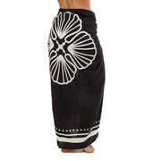 Solid Black Swim Sarong Pareo Cover Up