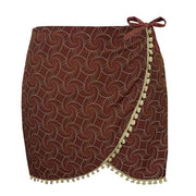 Brown Shells Swim Cover Up Pareo Skirt