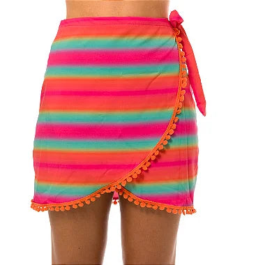 Colorful Rainbow Swim Cover Up Pareo Skirt