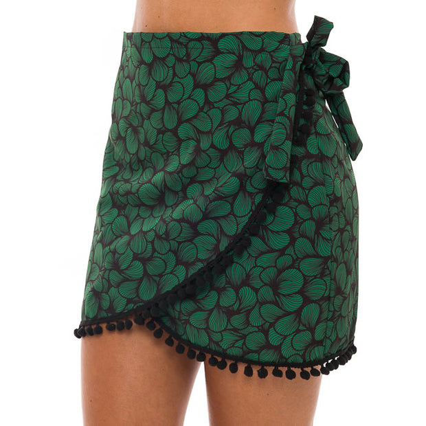 Green Waves Swim Cover Up Pareo Skirt