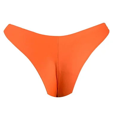 Solid Orange Brazilian Classic Thong Bikini Bottom