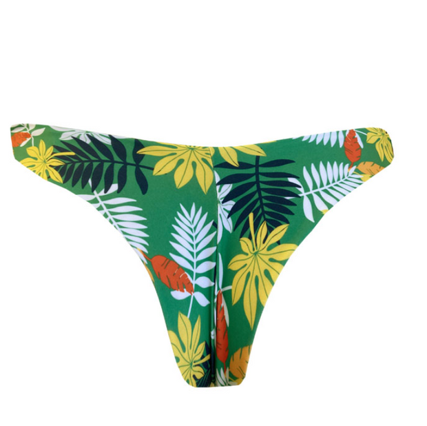 Colorful Leaves Brazilian Classic Thong Bikini Bottom