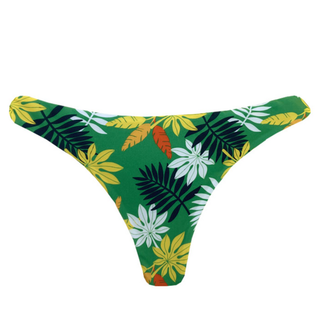 Colorful Leaves Brazilian Classic Thong Bikini Bottom