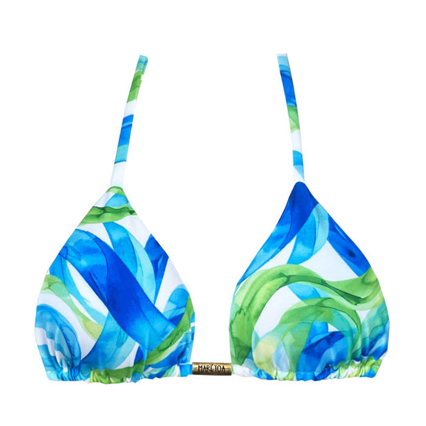 Green and Blue Seaweed Brazilian Triangle Bikini Top