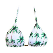 White Coconut Trees Brazilian Triangle Bikini Top