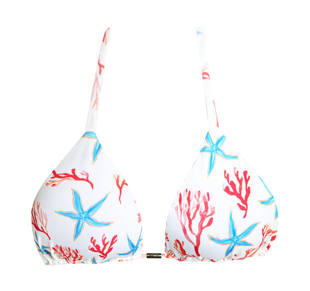 White Starfish Brazilian Triangle Bikini Top