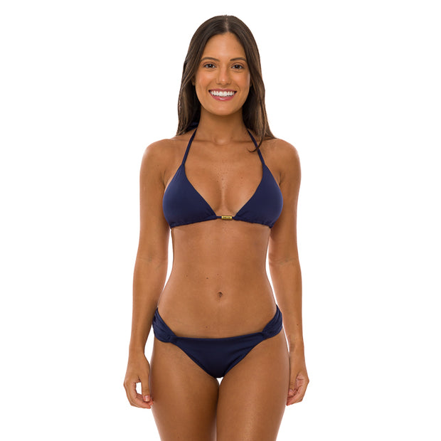 Solid Royal Blue Brazilian Classic Side Scrunch Bikini Bottom