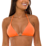 Solid Orange Brazilian Triangle Bikini Top