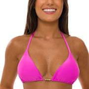 Solid Pink Magenta Brazilian Triangle Bikini Top