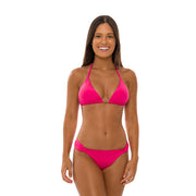 Solid New Pink Brazilian Triangle Bikini Top