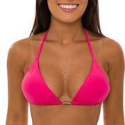 Solid New Pink Brazilian Triangle Bikini Top