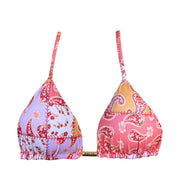 Orange Paisley Brazilian Triangle Bikini Top