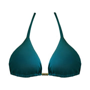 Solid Dark Green Brazilian Triangle Bikini Top