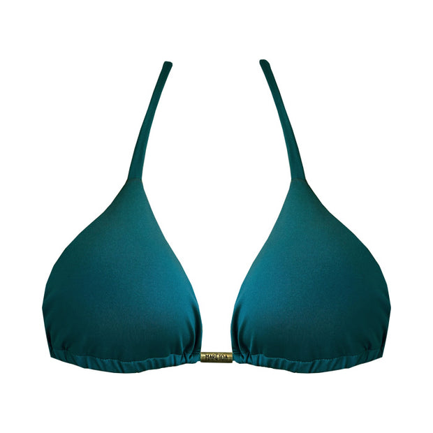 Solid Dark Green Brazilian Triangle Bikini Top