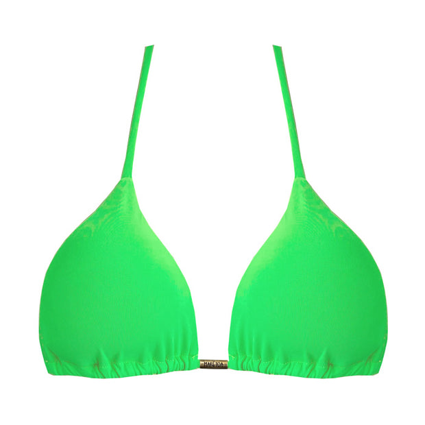 Solid Neon Green Brazilian Triangle Bikini Top