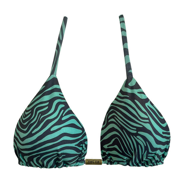 Green Zebra Brazilian Triangle Bikini Top