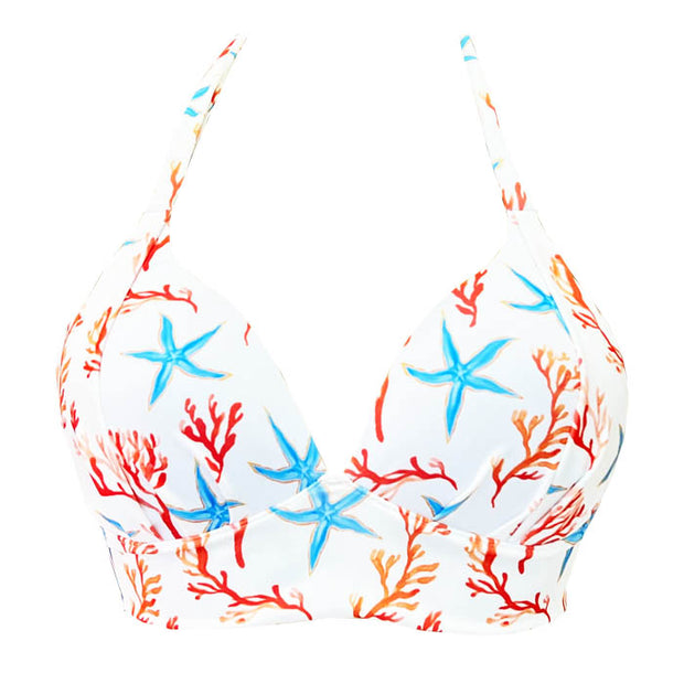 White Starfish Brazilian Halter Bikini Top